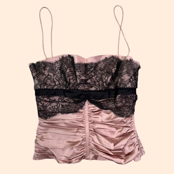 Dolce Gabbana Rare Silk Lace Corset Tank - Picture 1 of 10